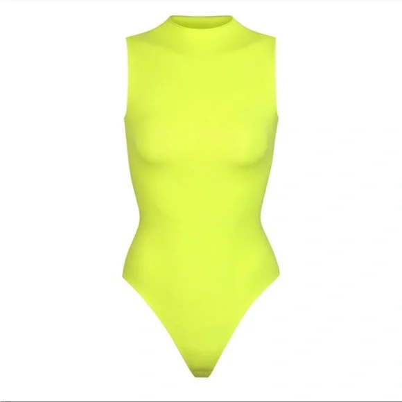 SKIMS Neon Lime Fits Everybody Bodysuit NEW Green Highlighter - Picture 3 of 10
